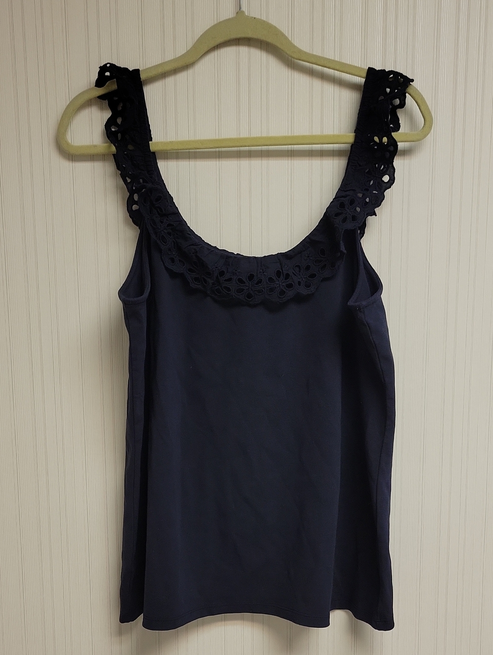 Ann Taylor Navy Eyelet-Trim Camisole Tank XL New Summer Office Business Casual